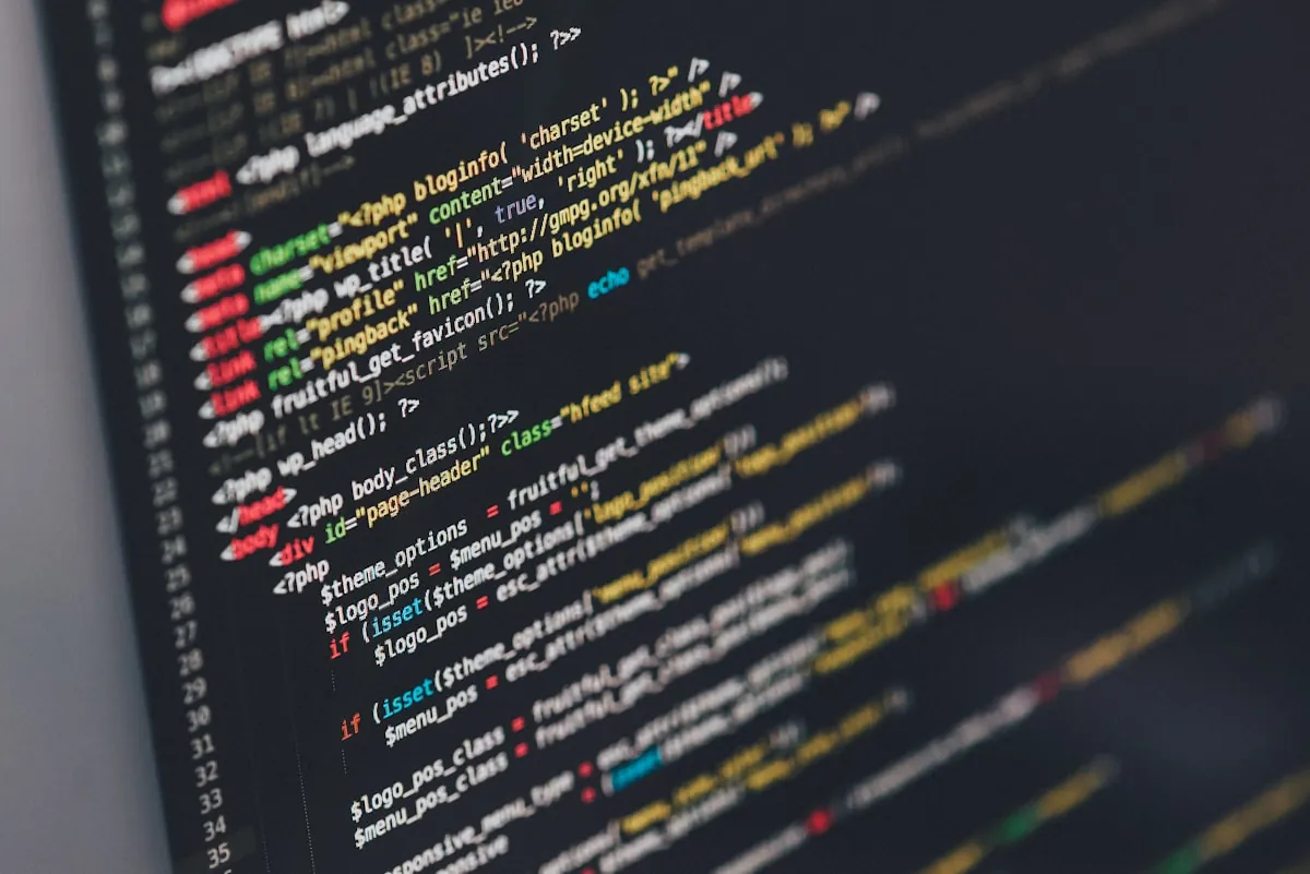 Computer code on screen representing web development and static site hosting