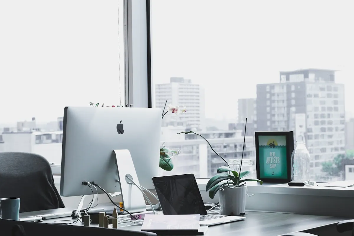 Organized home office workspace checklist