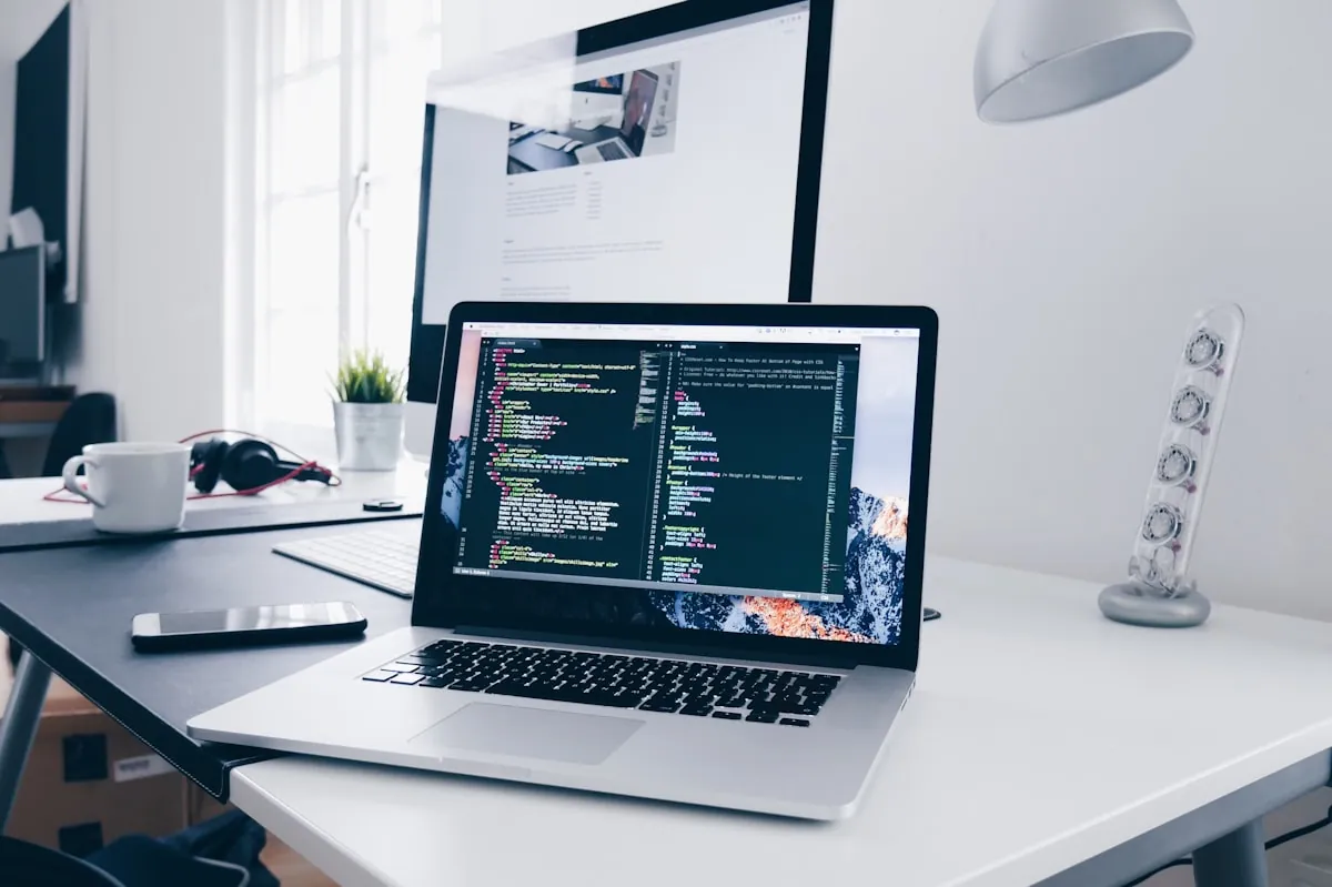 Properly configured ergonomic workstation with monitor at eye level