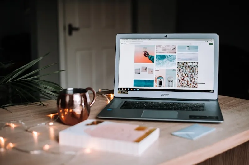 Person streaming content on laptop