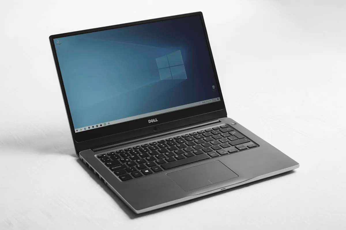 Laptop on desk for remote work