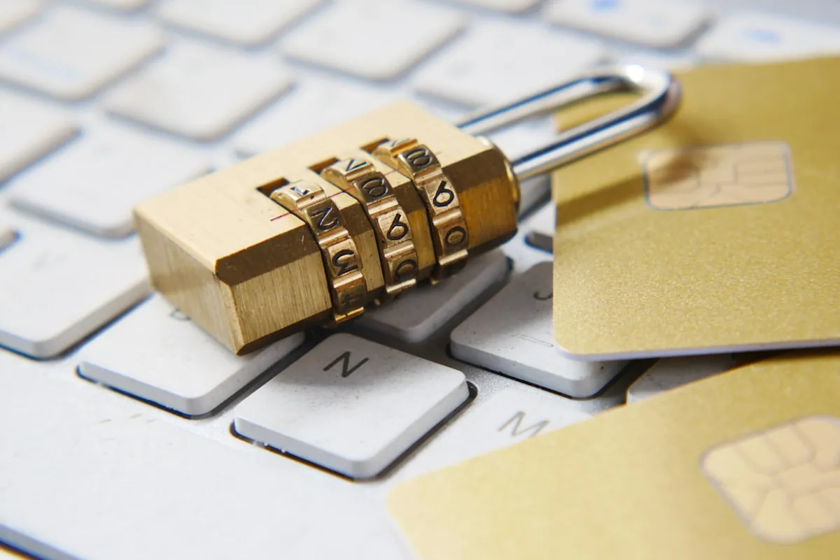 Padlock icon on a laptop screen